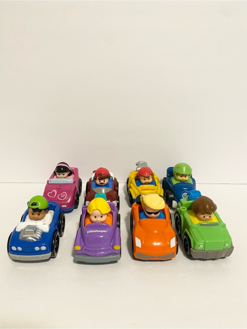 Wheelies Car Lot Little People 8 Total Race Boy Girl Chunky Toddler 2012 Bundle